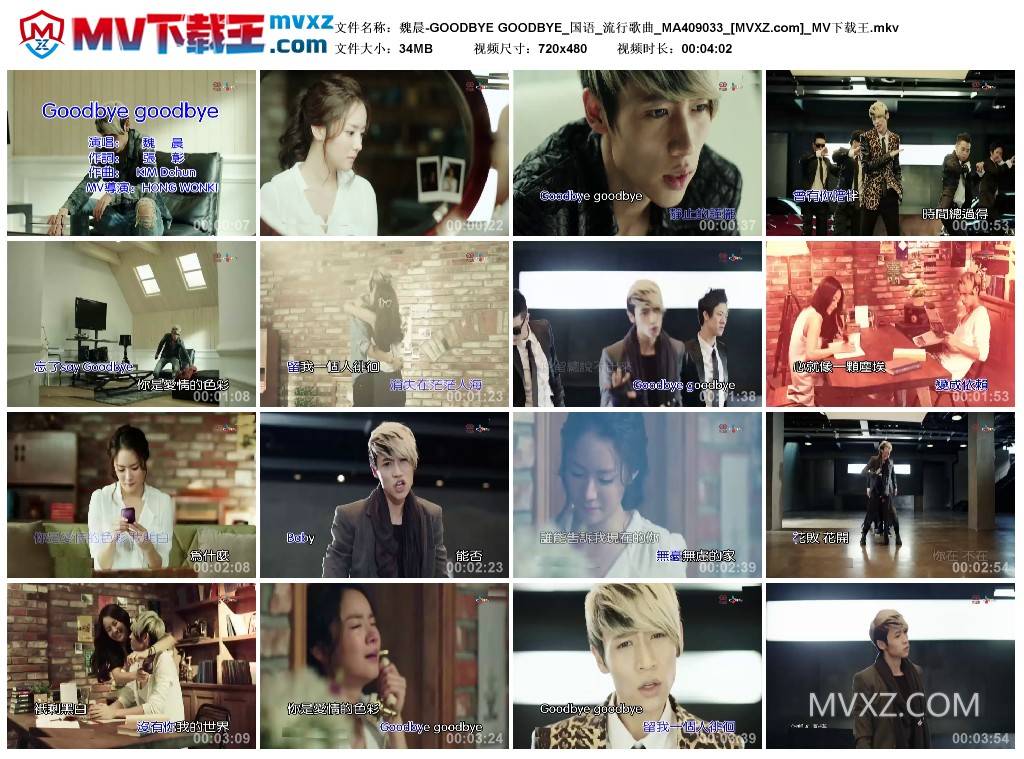 魏晨-GOODBYE GOODBYE_国语_流行歌曲_MA409033